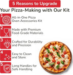 Senwosa Premium Pizza Oven Accessories Kit - 6-Piece Set for Home Pizza Making: Includes Pizza Peel, Oven Brush, Bubble Popper Turner, Rocker Cutter, Dough Roller & Scraper