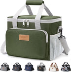 Lifewit Medium Lunch Bag, Insulated Lunch Box, Soft Cooler Cooling Tote for Adult Men Women, Gray and Green 12-Can (9L)