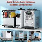 Soft Serve Ice Cream Machine, 4 to 4.5 Gal/H Ice Cream Maker 7 Inch Screen Soft Serve Machine with Pre-Cooling & Fresh-Keeping, 6L Stainless Hopper, Enclosed Body for Home Party Café Store