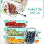 C CREST [10-Pack] Glass Food Storage Containers with Lids, Airtight, BPA Free, Meal Prep Containers for Kitchen, Home Use