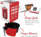 Dash Compact Air Fryer - Healthy Cooking with Auto Shut-Off Feature, Adjustable Temperature Control & Nonstick Fry Basket - Has AirCrisp® Technology - 2 Quart - Red