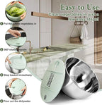 Unokit Stainless Steel Salad Spinner - Large Spinner with Non-Slip Base and 5 Blade Slicers, Dishwasher Safe Lettuce Spinner for Efficient Salad Preparation and Food Washing in Kitchen