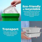 8x8 Disposable Aluminum Pans - 10 Pack Foil Pans For Cooking, Baking Cakes, Roasting & Homemade Breads - Disposable Food Containers