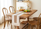 FEXIA Boho Table Runner for Spring Home Decor with Tassels 72 Inches Long Farmhouse Rustic Table Runner Macrame Burlap Table Decoration for Kitchen Living Room Bridal Shower(12x72 Inches)