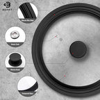 Universal Lid for Pots Pans and Skillets, 11&12&13 inch, Diameter Cookware, Silicone Replacement Pan Lid Pot Lids for Frying Pans, Cast Iron,Tempered Glass Lid