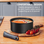 T-fal Ingenio Expertise Non Stick Cookware Set 14 Piece, Induction, Oven Broiler Safe 500F, Stackable Cookware, Pots and Pans, RV, Camping, Fry Pans, Dishwasher Safe, Detachable Handle, French Vanilla