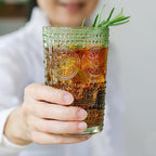 Kate Aspen Hobnail Beaded Floral Green Drinking Glasses Set of 6, (13 oz) Vintage Glassware & Cocktail Glass Set, Juice Glass, Water Cups | Great Hostess Gift & Gift for New Home Owners (Pack of 4)