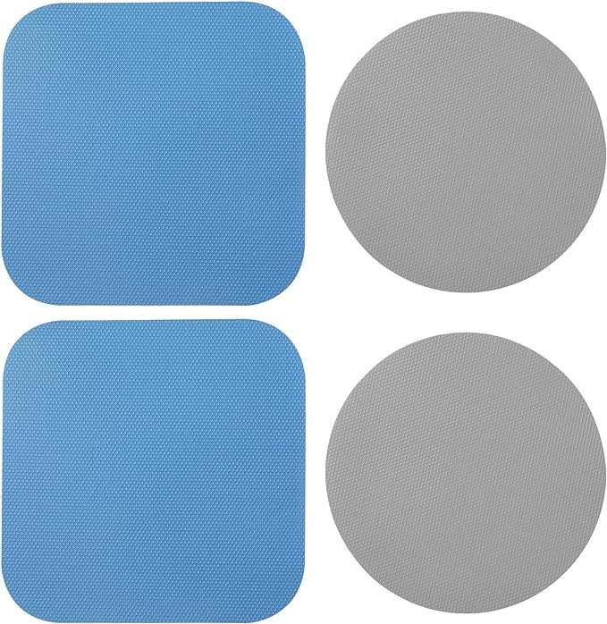 LUTER 4pcs Jar Opener, Rubber, Multi-function Silicone Bottle Opener for Seniors with Weak Hands Lid Cap Gripper Pads Kitchen Coasters Gadgets(Blue, Gray)