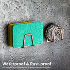 2 Pcs Sponges Holder Sink Caddy for Kitchen Accessories,No Drilling.Stainless Steel Rust Proof Waterproof.Versatile Kitchen Organizer Suitable of Hang Dish Sponge,Dishcloth,Brush.Rose Gold