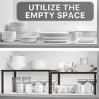 Simple Houseware Expandable Stackable Cabinet and Counter Shelf Organizer with Steel Surface, 9" D x 12.75" W x 5.9" H, Bronze