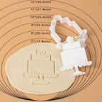 Flycalf Cake Cookie Cutter Wedding with Plunger Stamps Handle Biscuit Cutter Baking Decorating Bridal Shower Gifts PLA Kitchen for Kids 3.5" Embossing Stamps Mold Supplies Fondant Tools