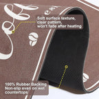 CooRug Absorbent Coffee Mat, Fashion Dish Drying Mat for Kitchen Counter Coffee Bar Accessories Espresso Machine Dish Rack 12" x 20" Brown