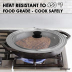 13-14-15 in Universal Pan Lid, Extra Large Stainless Steel Pot Lid for Pots, Pans, Skillets, Replacement Frying Pan Lid with Heat Resistant Silicone Knob, Dishwasher Safe