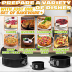 Spring Form Pan for Cheesecake - Leak Resistant Springform Pan Set, Easy-Open Latch, Removable Bottom, Clean Release, Nonstick Round Cake Pans Set, 60 Parchment Liners, Great as Kitchen Gifts for Mom
