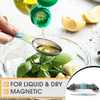 Spring Chef Stainless Steel Magnetic Measuring Spoons Set of 8 with Leveler, Metal Teaspoon & Tablespoon Measuring Spoons with Strong Magnets, Kitchen Gadgets for Baking & Cooking - 2 Pack - Aqua Sky