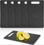 cobee 6 Pcs Small Cutting Board for Kitchen, 6" x 10", Plastic Cutting Boards Set with Easy Grip Handle Mini Cutting Board Mat Set, Dishwasher Safe, Cutting Mat Pad for Food Fruits Prep (Black)