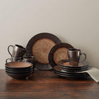 Mikasa Gourmet Basics Verona 16-Piece Stoneware Dinnerware Set, Service for 4, Includes Dinner Plates, Salad Plates, Soup Bowls and Mugs, Dishwasher and Microwave Safe