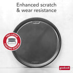 GoodCook PRO Pizza Pan Nonstick Warp & Scratch-Resistant Dishwasher-Safe Carbon Steel Construction for Even Baking Oven Safe to 480°F, 16-Inch, Gray