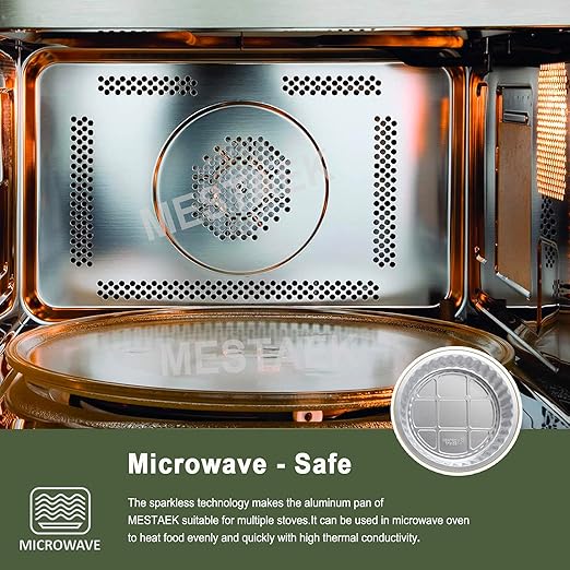 7" Round Aluminum Foil Containers with Lids (5 Pack) – Heavy Duty Disposable Takeout Pans for Food Storage, Meal Prep, Soup, Leftovers & Catering, 29oz
