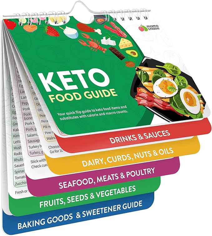 Keto Cheat Sheets Magnets Booklet - Keto Cookbook Meal Plan - Keto Diet Book for Beginners Over 60 - Keto Food Book Magnetic Chart - Weight Loss Low Carb Ketogenic Diet - Keto Food List Charts