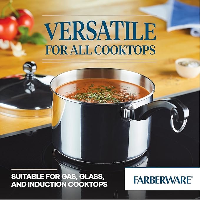 Farberware Classic Stainless Steel Sauce Pan/Saucepan with Lid, 3 Quart, Silver