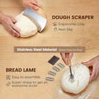 Banneton Bread Proofing Baskets and Sourdough Bread Baking Supplies - Sourdough Starter Kit 10" Oval Set of 2, 6 Accessories