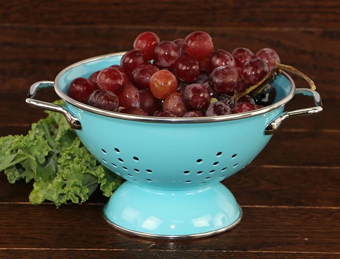 Reston Lloyd Calypso Basics Powder Coated Enameled Colander, 3-Quart, Turquoise