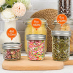 CycleMore 6 oz Mason Jars with Airtight Lids and Bands, 30 Pack Regular Mouth Glass Canning Jars, Small Glass Canisters for Jelly, Sauce, Jam, Honey, Juice, Wedding Favors, Shower Favors
