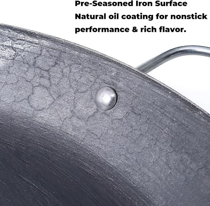 16 Inch Cast Iron Comal Redondo para Tortillas Grande – Large Round Heavy-Duty Griddle Pan with Dual Handles for Mexican Cooking, Quesadillas, Tlayudas, and Outdoor Grill Use