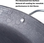 16 Inch Cast Iron Comal Redondo para Tortillas Grande – Large Round Heavy-Duty Griddle Pan with Dual Handles for Mexican Cooking, Quesadillas, Tlayudas, and Outdoor Grill Use