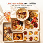 8-Piece Non-stick Baking Pans Set – Stackable Bakeware Set for Kitchen, Carbon Steel Baking Set with Cookie Sheet, Roasting Pan, Cake Pan, Muffin Pan, Cooling Rack, Baking Essentials Supplies
