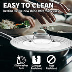 Small Universal Lid,Fits 5,8 Inch Cookware,Tempered Glass Top with Steam Vent for Pots, Pan, and Cast Iron Skillets,Stainless Steel Replacement Pot Lid for Kitchen Organizing, Space Saving