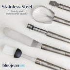 The Blue Jean Chef 8-Piece Kitchen Tool and Gadget Set, Stainless-Steel Kitchen Tools with Storage Pouch, Dishwasher Safe