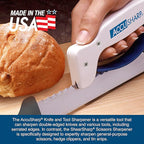 AccuSharp Hand-Held Carbide Blade Sharpener & ShearSharp Scissor Sharpener, Restores and Hones Straight & Serrated Knives, Revives the Edge of General Purpose Scissors