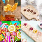 300Pcs 4 Inch White Paper Lollipop Sticks, Paper Sucker Sticks, Cake Pop Stick for Cake Toppers, Chocolate,Cookie,Rainbow Candy