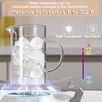 500ML 2 CUP Glass Liquid Measuring Cup With Handle, High Borosilicate Glass Three Scales (OZ, Cup, ML/CC) for Kitchen or Restaurant, V-Shaped Spout Glass Measuring Beaker, Easy To Read