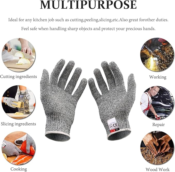 Oyster Shucking Knife,Oyster Knife,SPEENSUN Full Tang Not Easy to Break And Bend,More Secure with Oyster Shucking Glove ( 2Knife And 1Glove M )