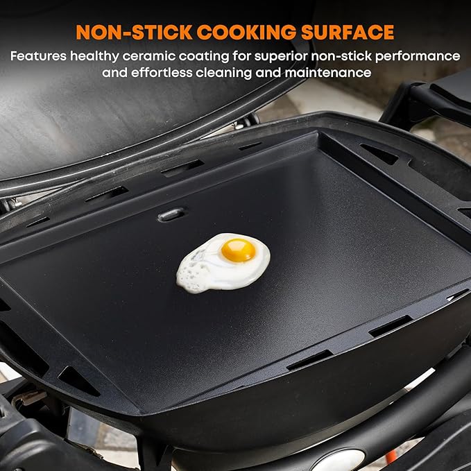 Stanbroil Cooking Griddle Insert for Weber Q200/Q2000 Series Grills, Full Size Nonstick Griddle Plate for Weber Q200, Q220, Q2000, Q2200 Grills