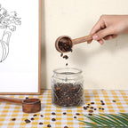2 Pcs Coffee Scoop 8 in Long Handle Wooden Measuring Spoons Tablespoon Ground Coffee Scoop Long Wooden Scoops for Canisters Deep Jars Kitchen Tools Utensils Cooking Mixing Stirrer
