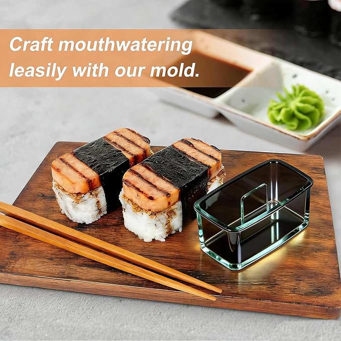 2PCS Black Musubi Maker press mold,Non-stick,BPA-Free sushi mold,Make Hawaiian Musubi at Home or Hawaii Restaurants