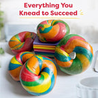 Baketivity Rainbow Bagel Kids Baking Kit - Baking Kits for Kids with Premeasured Ingredients, Step-By-Step Instructions, Video Guide, and STEM Lessons - Cooking for Ages 6-12+