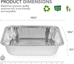 Stock Your Home 9x13 Aluminum Pans (40 Pack) - Disposable and Recyclable Foil Trays - Half Size Steam Table Deep Pans - Tin Foils for Cooking, Heating, Storing, Prepping Food
