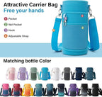 DYSANKY Insulated Water Bottle | Thickened Stainless Steel Vacuum Metal | Portable Sports Water Jug for Gym and Hiking with Straw, Carrier Bag, Handle Strap | BPA-Free 32 oz