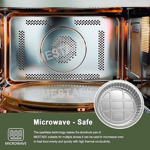 10" Aluminum Foil Pans with Lids (5 Pack), Heavy Duty Grease-Resistant Containers for Baking, Heating, Meal Prep & Food Storage, 2" Depth, 67oz
