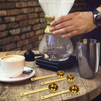 4 Pcs Coffee Scoop, Gold Stainless Steel Coffee Spoons Set, 2 Pack 1 tablespoon (15ml) and 2Pack 1 tablespoons (30ml) Spoon, Gold Tablespoon Measure Spoon for Coffee, Milk Powder, Fruit Powder