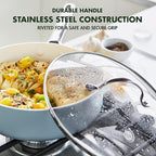GreenPan 8.5" Universal Glass Lid with Stainless Steel Handle, Tempered Glass Lid for Frying Pan Skillet, PFAS-Free