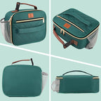 Genteen Lunch Box for Kids, Boys - Insulated Small LunchBox Reusable, Zip Closure & Buckle Handle, Portable Cooler for Work, School, Travel (Lake Green)