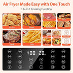Beelicious 5.8QT Large Air Fryer, 12-in-1 Digital Airfryer with Window, 40+ Recipes, Flavor-Lock Tech, Dishwasher Safe,Shake Reminder, Compact, Quiet, Nonstick Air Fryers. Black