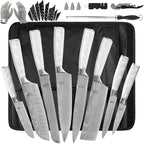 FULLHI Knife Set, 14pcs Japanese Knives Set, Multiple Colour Premium German Stainless Steel Chef Knife Set