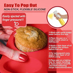 2PCS Thicken-12 Cup Silicone Muffin Pan - Cupcake Baking Pan Great for Making Muffin Cakes, Tart, Bread -Non - Stick Silicone Mold/Dishwasher - Microwave Safe